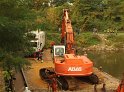 LKW faehrt in den Rhein Langel Hitdorf Faehre P381